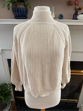 GAP Cream Ribbed Mock Turtleneck Sweater XS